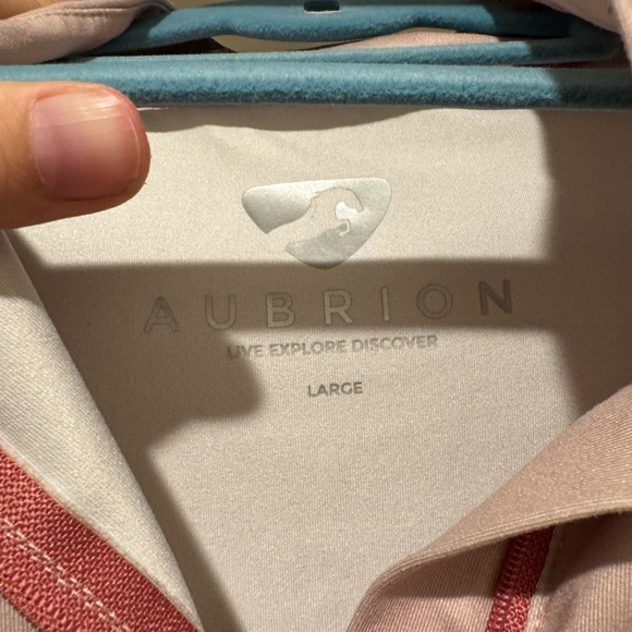 Aubrion Pink and Blue Ombre Short Sleeve Horseback riding top, size large - Picture 3 of 5